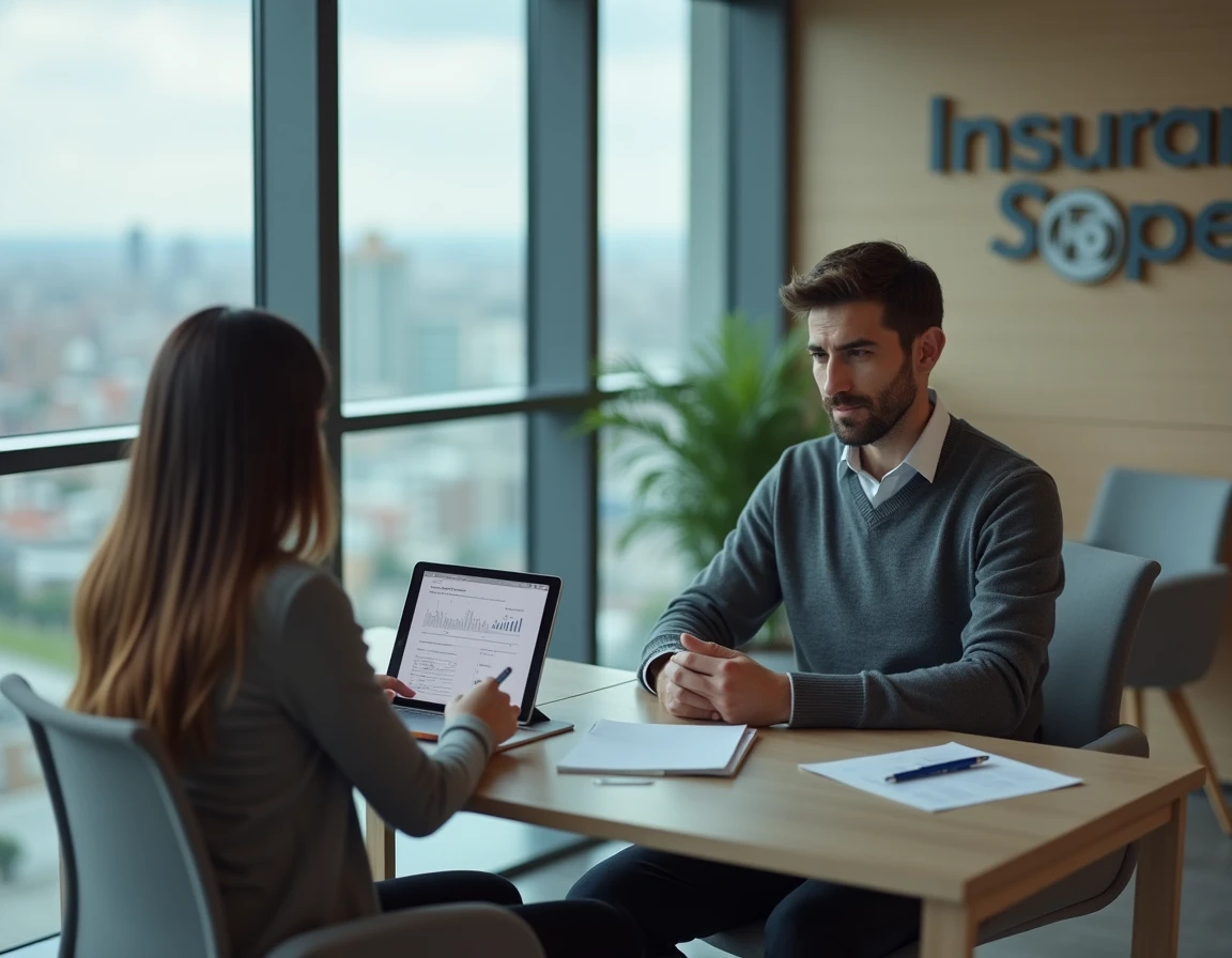 Consultant indépendant discutant des garanties d'assurance professionnelle Qlara avec un conseiller