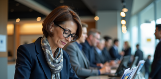 Envoyer de l’argent : quel mandat choisir pour une transaction sécurisée ? Femme d'âge moyen remplissant un formulaire de mandat postal