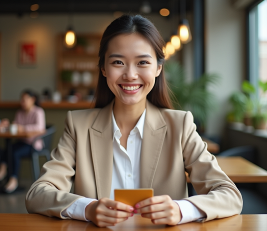 Avantages carte gold Crédit Agricole : pourquoi l’adopter ? Femme souriante avec une carte bancaire en main