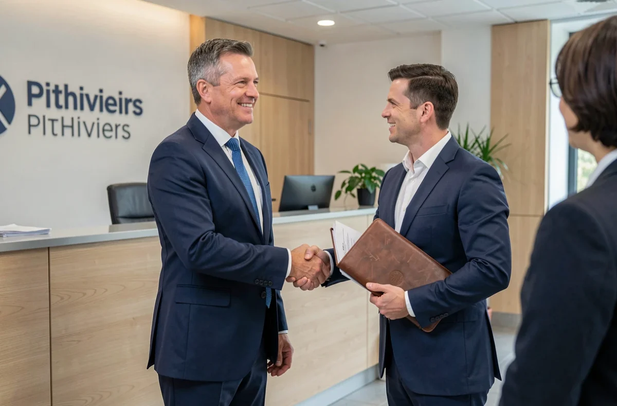 Expert-comptable de Hans et Associés accueillant un client dans le cabinet d'expertise comptable à Pithiviers