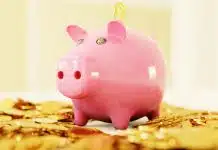 pink pig coin bank on brown wooden table