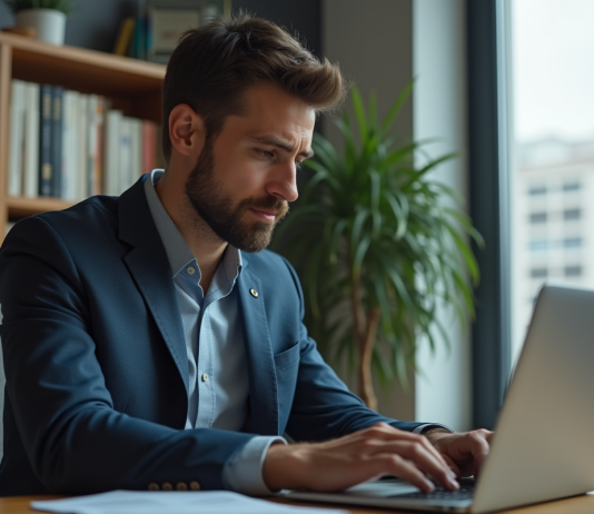 Investir dans Solana en 2025 : opportunité ou risque ? Jeune homme en blazer examine des graphiques Solana