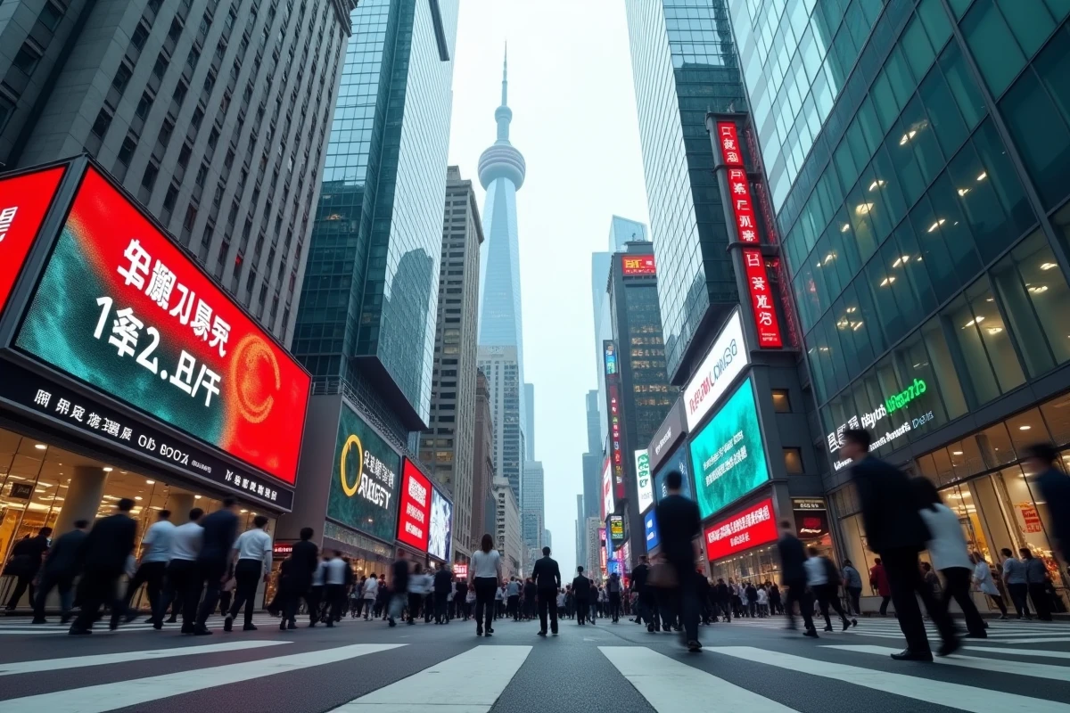 Quartier financier de Shanghai illustrant la montée en puissance économique des marchés émergents mondiaux